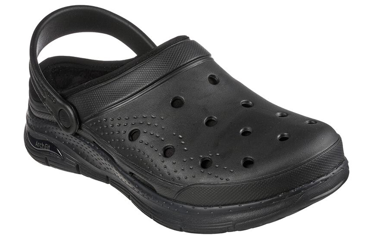 Lookbook Skechers Arch Fit Lined-Chillaxing 'Outdoor Closed Toe Flat Black' 243163-BBK