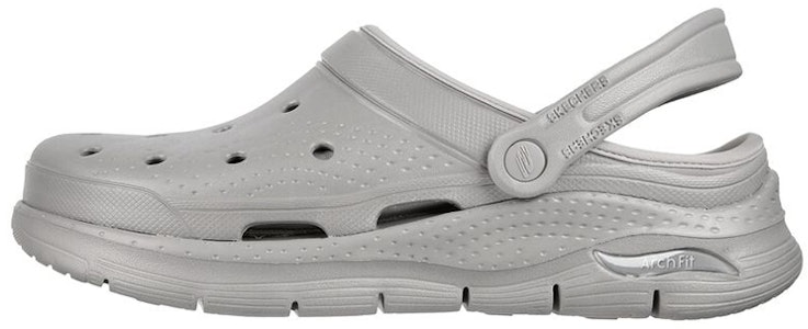 Skechers Arch Fit Lined-Chillaxing 戶外包頭平跟耐磨運動拖鞋 淺灰 Buy Skechers Arch Fit Lined-Chillaxing 戶外包頭平跟耐磨運動拖鞋 淺灰