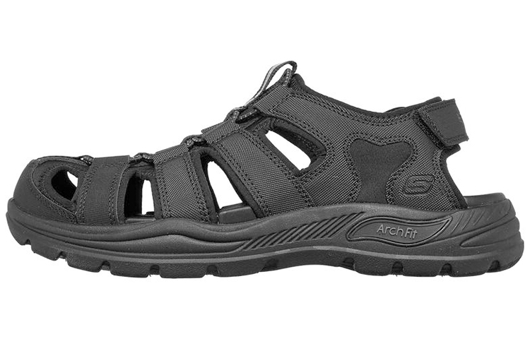 Skechers Arch Fit Motley SD-Verlander 'Black Slip-Resistant Sport Sandal' 204348-BLK