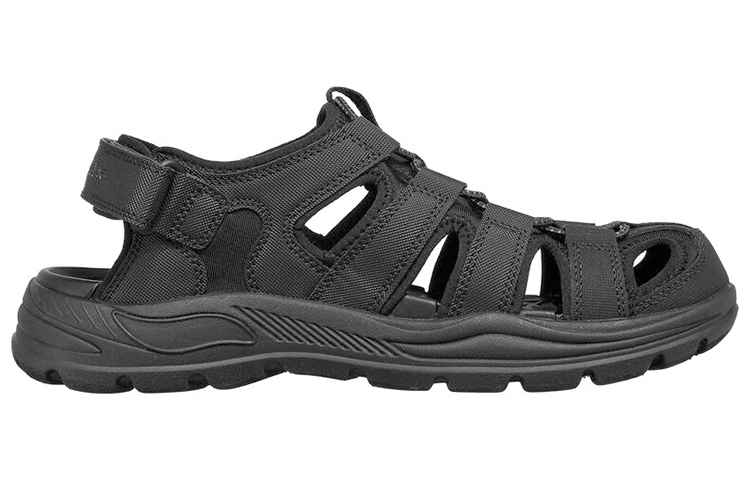 Order Skechers Arch Fit Motley SD-Verlander 'Black Slip-Resistant Sport Sandal' 204348-BLK