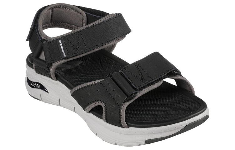 Lookbook Sandales Skechers Arch Fit ''Noir Blanc Gris'' 237372-BKW