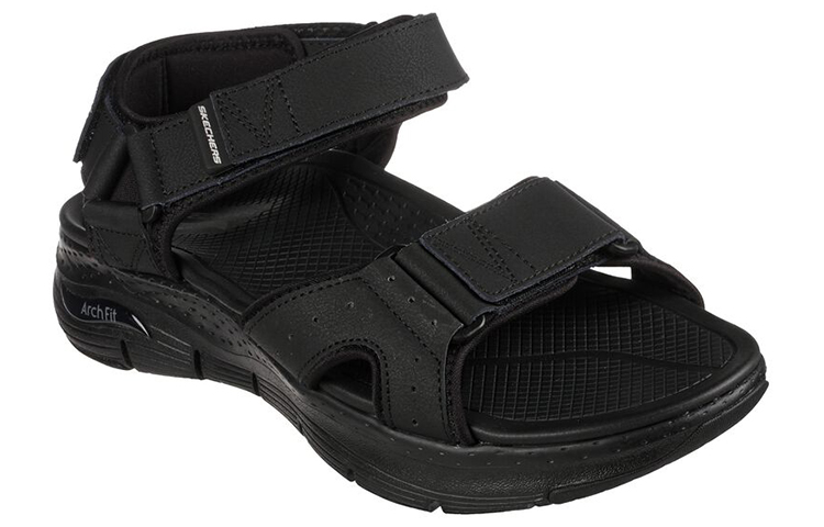 Lookbook Skechers Arch Fit 涼鞋 舒適運動涼鞋 黑色