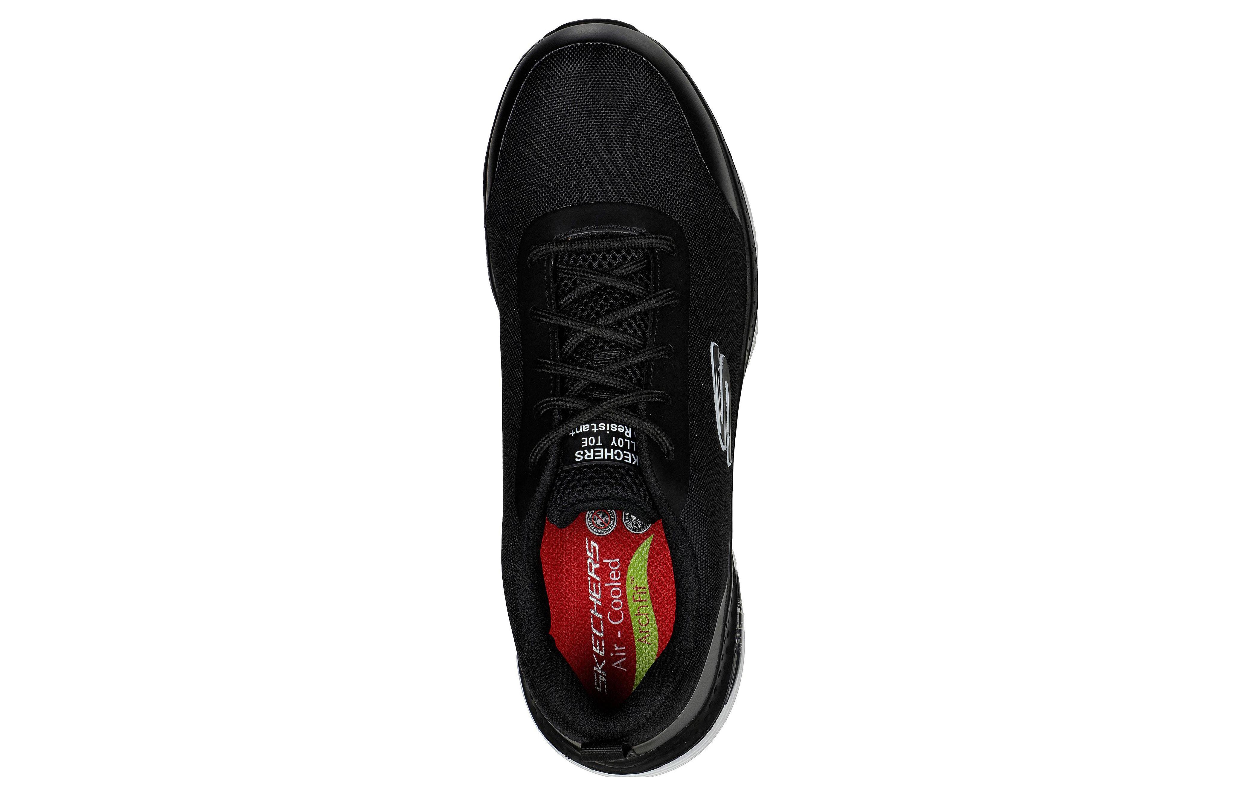 Shop Skechers Arch Fit SR-Ringstap Alloy Toe 'Black White' 200086-BKW
