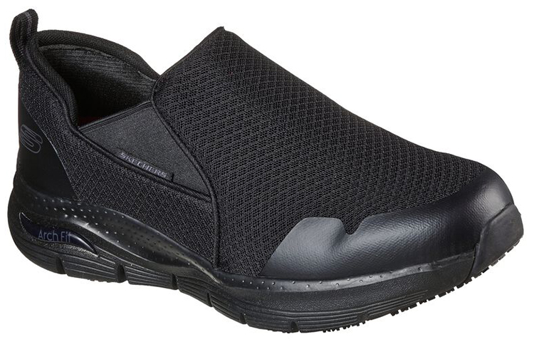 Lookbook Skechers Arch Fit SR-Tineid 防滑耐磨 慵懶人運動休閒鞋 黑
