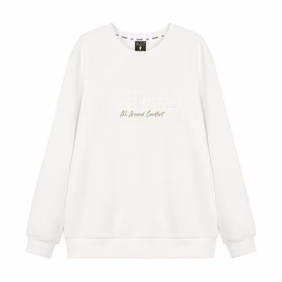 Skechers Athletic Crewneck Fleece Sweatshirt Cotton White Comfort Warmth L424M090-0074