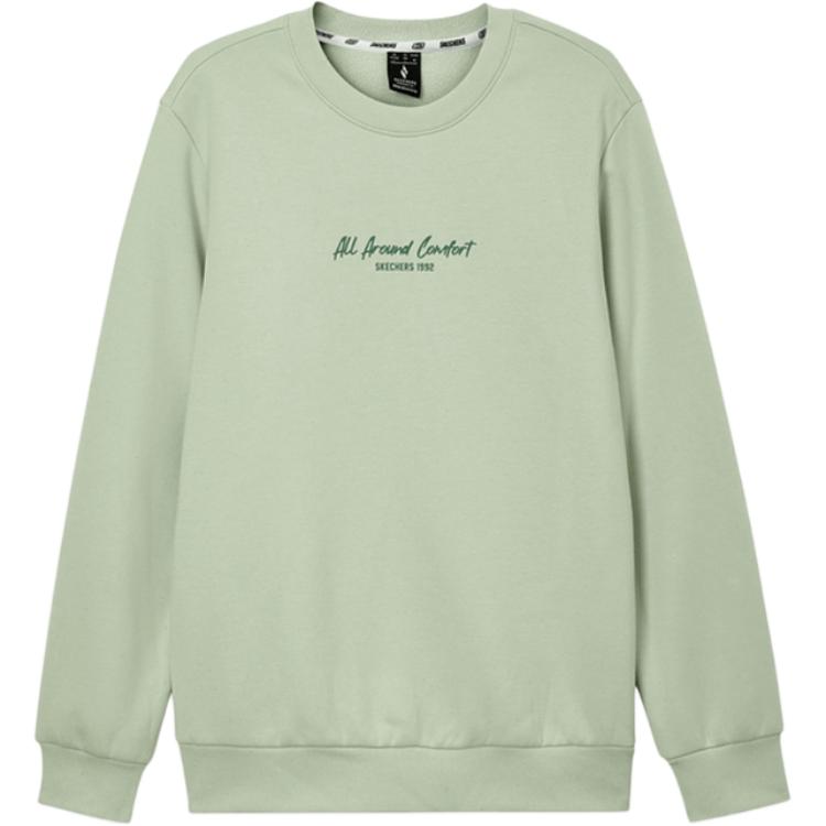 Skechers Athletic Crewneck Pullover Sweatshirt Mercury Green Unisex Casual Wear L424U100-04X2