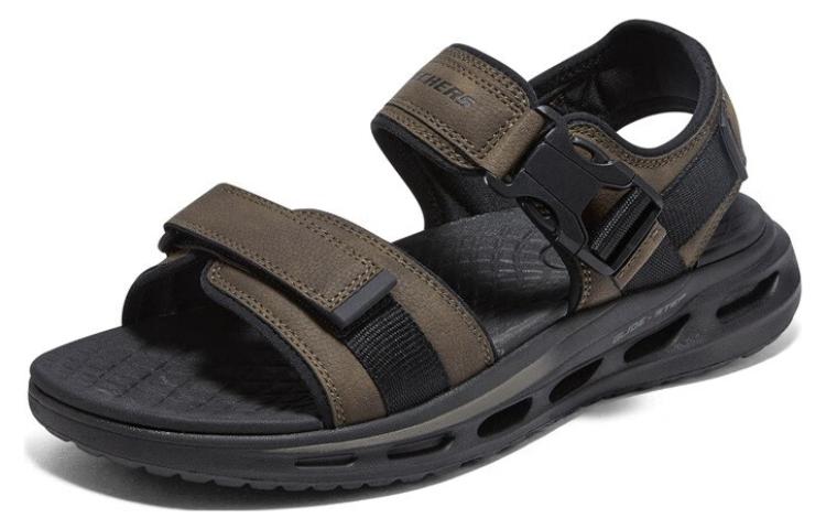 Lookbook Skechers 防滑耐磨 運動涼鞋 男款 深褐色