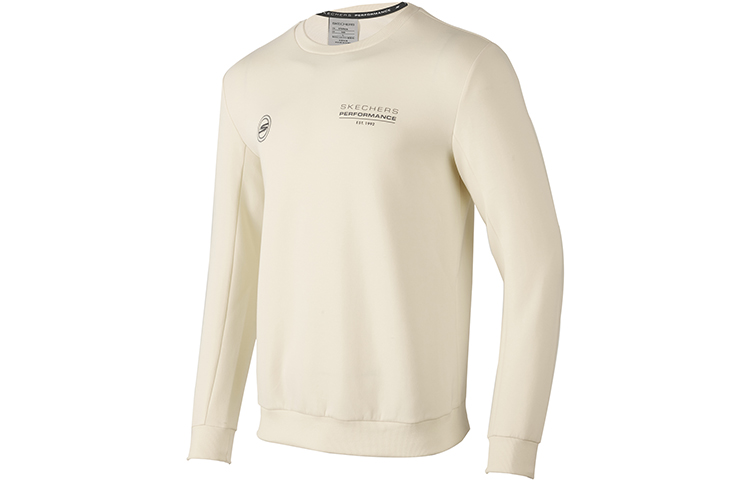 Skechers BASIC Knit Pullover Sweatshirt with Letter Print - Pearl White P423M135-02EP