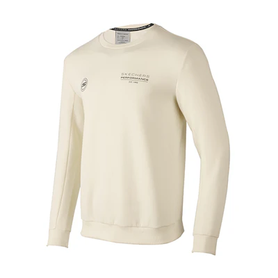 Skechers BASIC Knit Pullover Sweatshirt with Letter Print - Pearl White P423M135-02EP