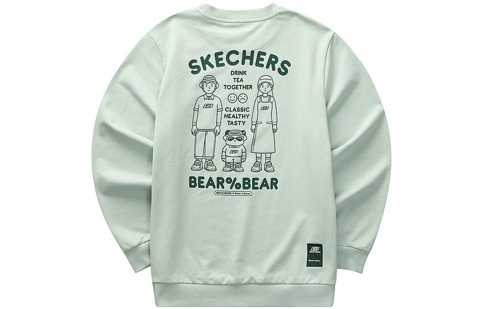 Skechers Bear Graphic Knit Crewneck Sweatshirt Unisex Beige L423U052-02QQ