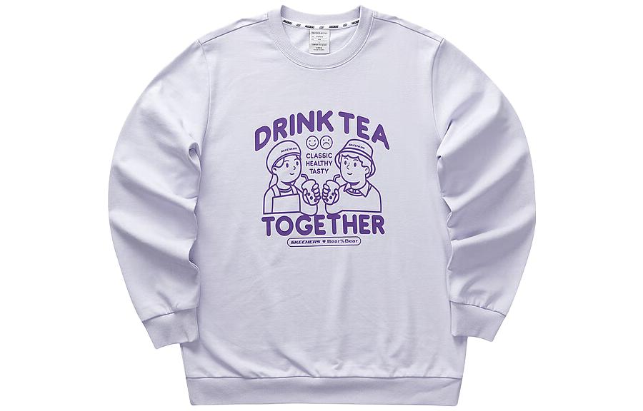 Skechers Bear Print Knit Pullover Sweatshirt Unisex - Heather Purple L423U052-00FW