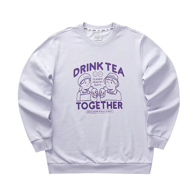 Skechers Bear Print Knit Pullover Sweatshirt Unisex - Heather Purple L423U052-00FW