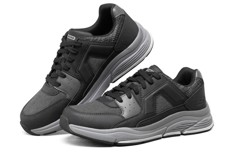 Lookbook Skechers Benago 'Black Grey Stone' 210023-BLK