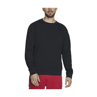 Skechers Black Embroidered Logo Crewneck Fleece Pullover Sweatshirt LT111-BLK
