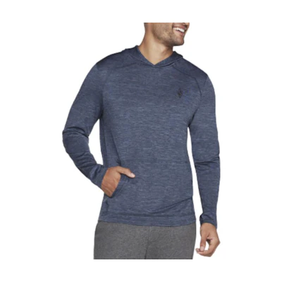 Skechers Blue Hoodie - Stylish, Comfortable, Moisture-Wicking Long Sleeve MHD63-BLGY