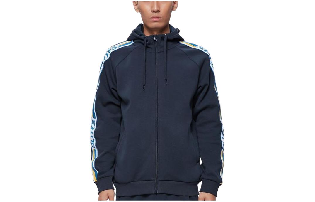 Skechers Blue Hoodie with Printed Logo and Front Zipper SMAMS18-D006