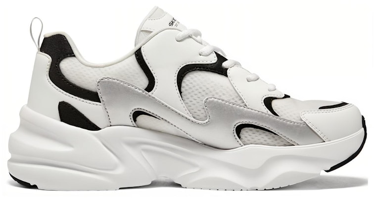 Skechers Bobs Bamina 2 'White Black Silver' 118321-WBKS Order Skechers Bobs Bamina 2 'White Black Silver' 118321-WBKS