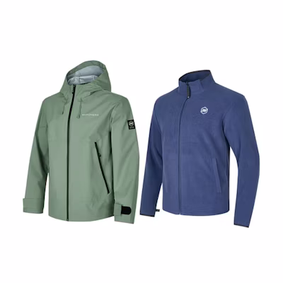Skechers Brown-Green Hooded Waterproof Windproof Fleece-Lined Jacket P424M027-03LX