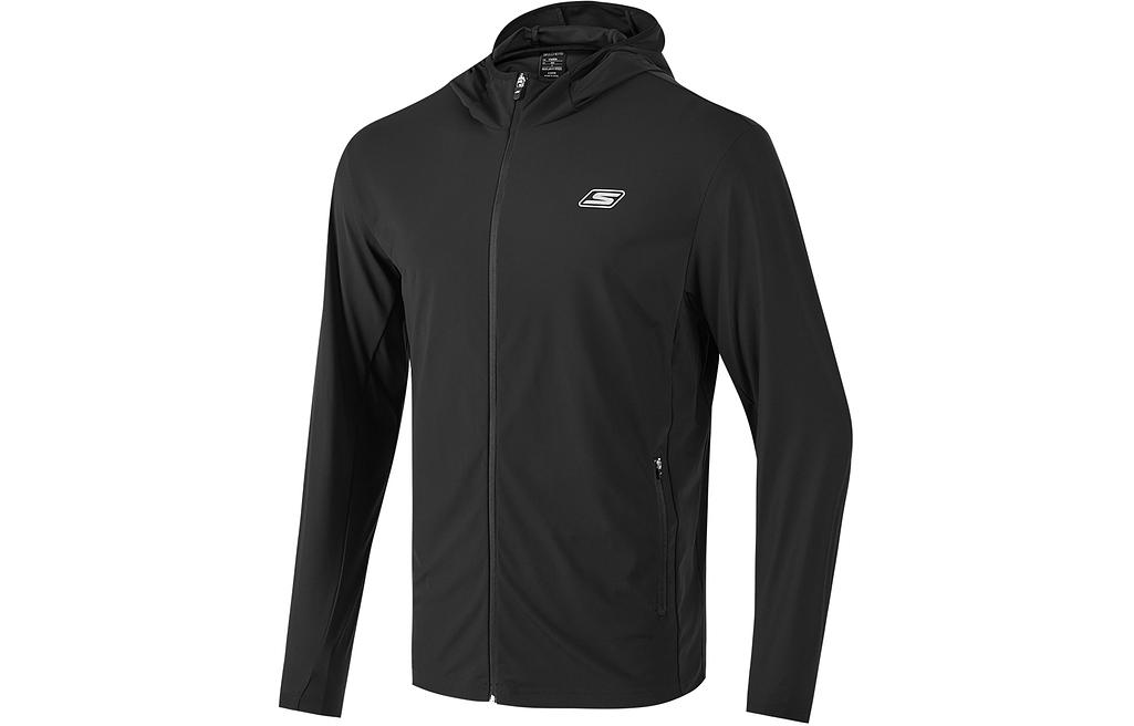 Skechers Carbon Black Solid Color Casual Zip-Up Hoodie Jacket P223M081-0018