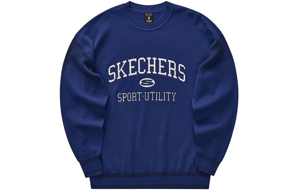 Skechers Casual Alphabet Crewneck Sweatshirt Unisex - Navy Blue L124U031-02V3