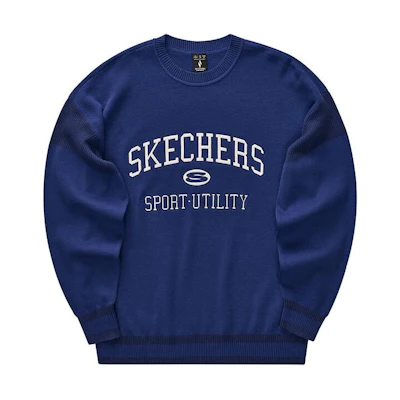 Skechers Casual Alphabet Crewneck Sweatshirt Unisex - Navy Blue L124U031-02V3