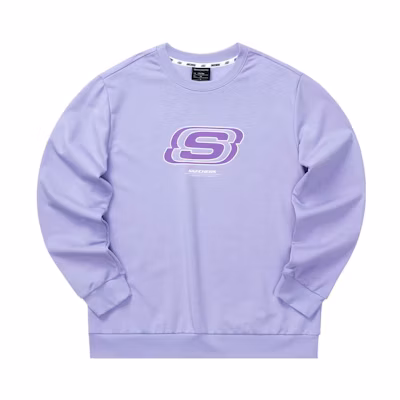 Skechers Casual Alphabet Print Fleece Sweatshirt Unisex - Sweet Lavender L322U084-01DU