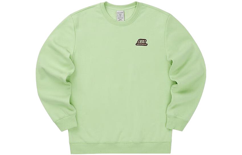 Skechers Casual Alphabet Print Pullover Crewneck Sweatshirt Unisex Light Green L422U084-01YW
