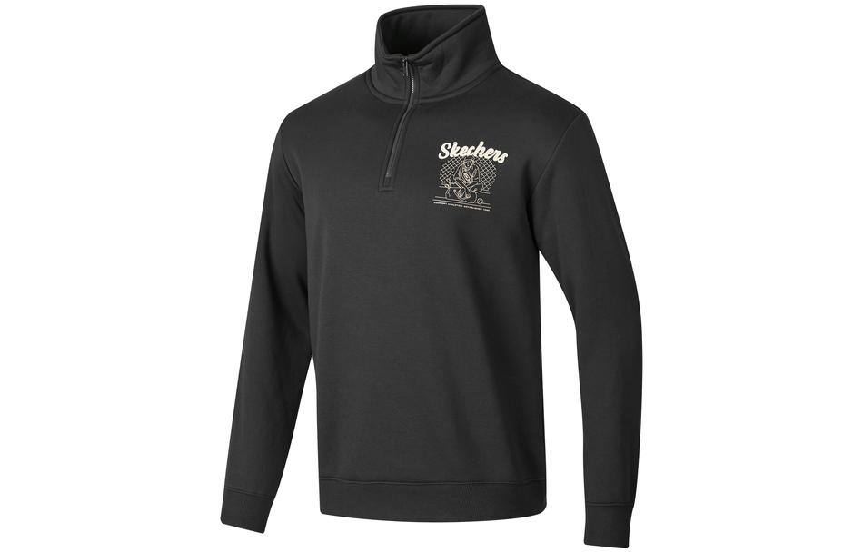 Skechers Casual Fleece Zip Pullover Sweatshirt Unisex Carbon Black P423U015-0018