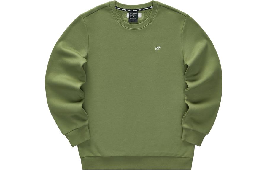 Skechers Casual Knit Pullover Crewneck Sweatshirt Olive Green Unisex L423U153-015R