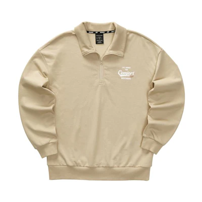 Skechers Casual Letter Print Loose-Fit Polo Sweatshirt Men’s Irish Cream L323M062-028R