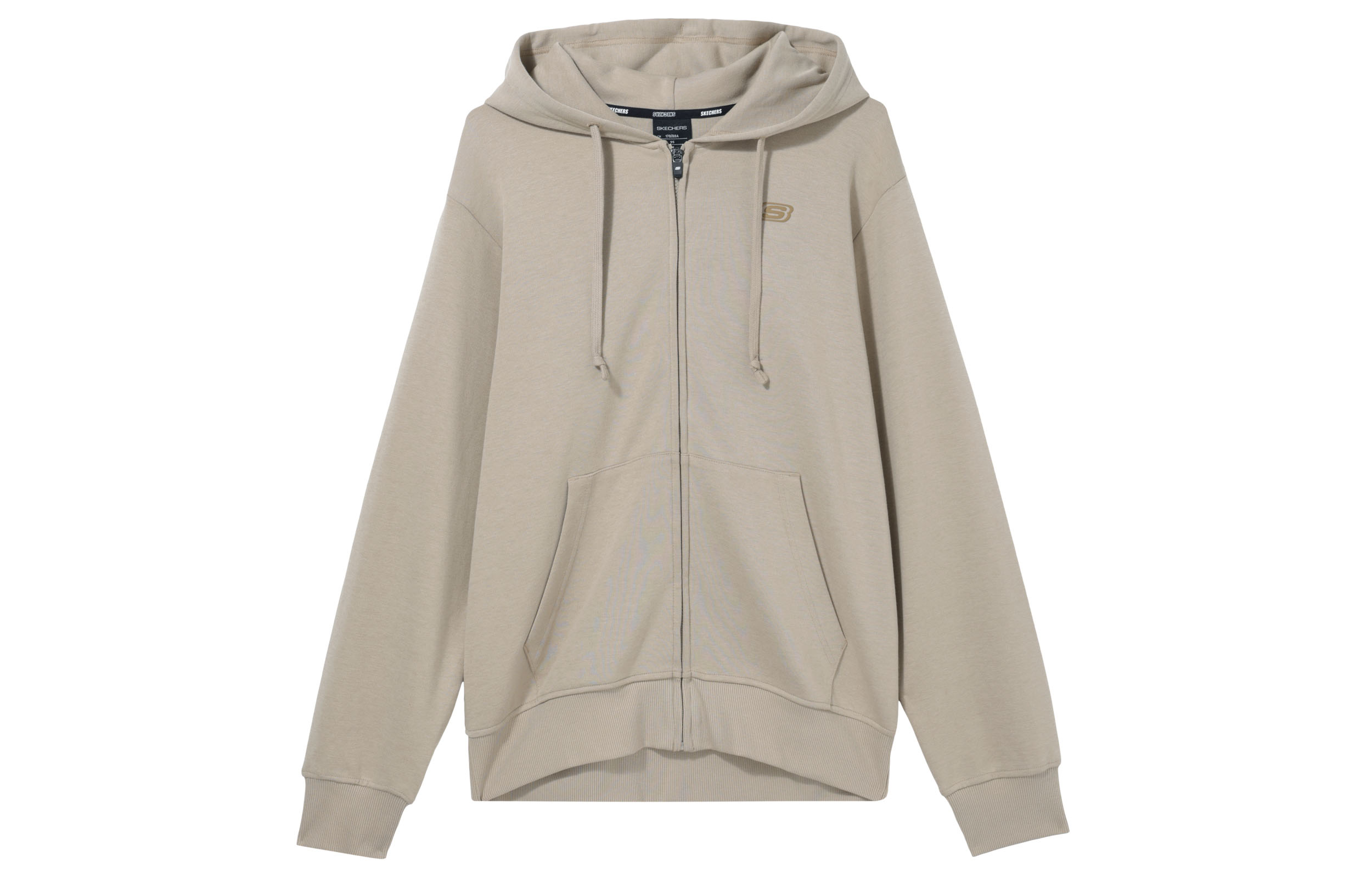 Skechers Casual Series Beige-Brown Zip Hoodie Jacket L323M041-01GA