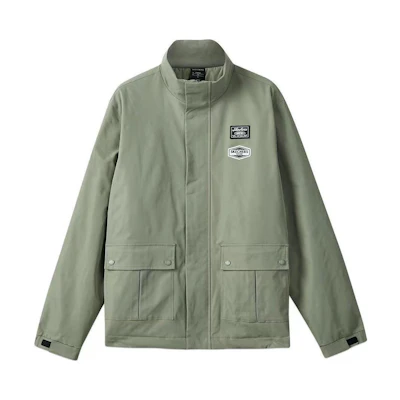 Skechers Casual Series Letter Zip-Up Sports Jacket - Vetiver Green L423M123-01DR