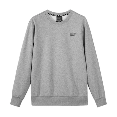 Skechers Casual Series Solid Color Crewneck Sweatshirt Unisex Mid-Grey L422U130-004F