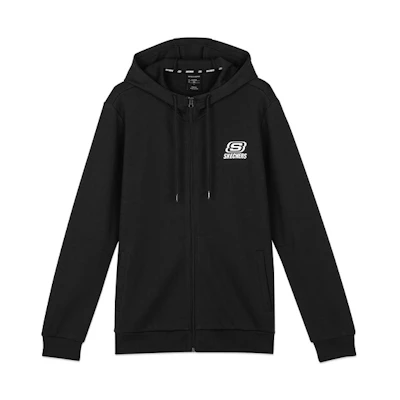 Skechers Casual Sport Knit Zip Hoodie Jacket Carbon Black L320M152-0018