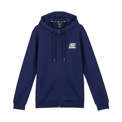 Skechers Casual Sport Zip Knit Hoodie Jacket - Mid Century Blue L320M152-007D