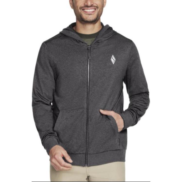 Skechers Charcoal Full-Zip Hoodie SKECH-KNITS™ Ultra GO™ Long Sleeve JA26-CHAR