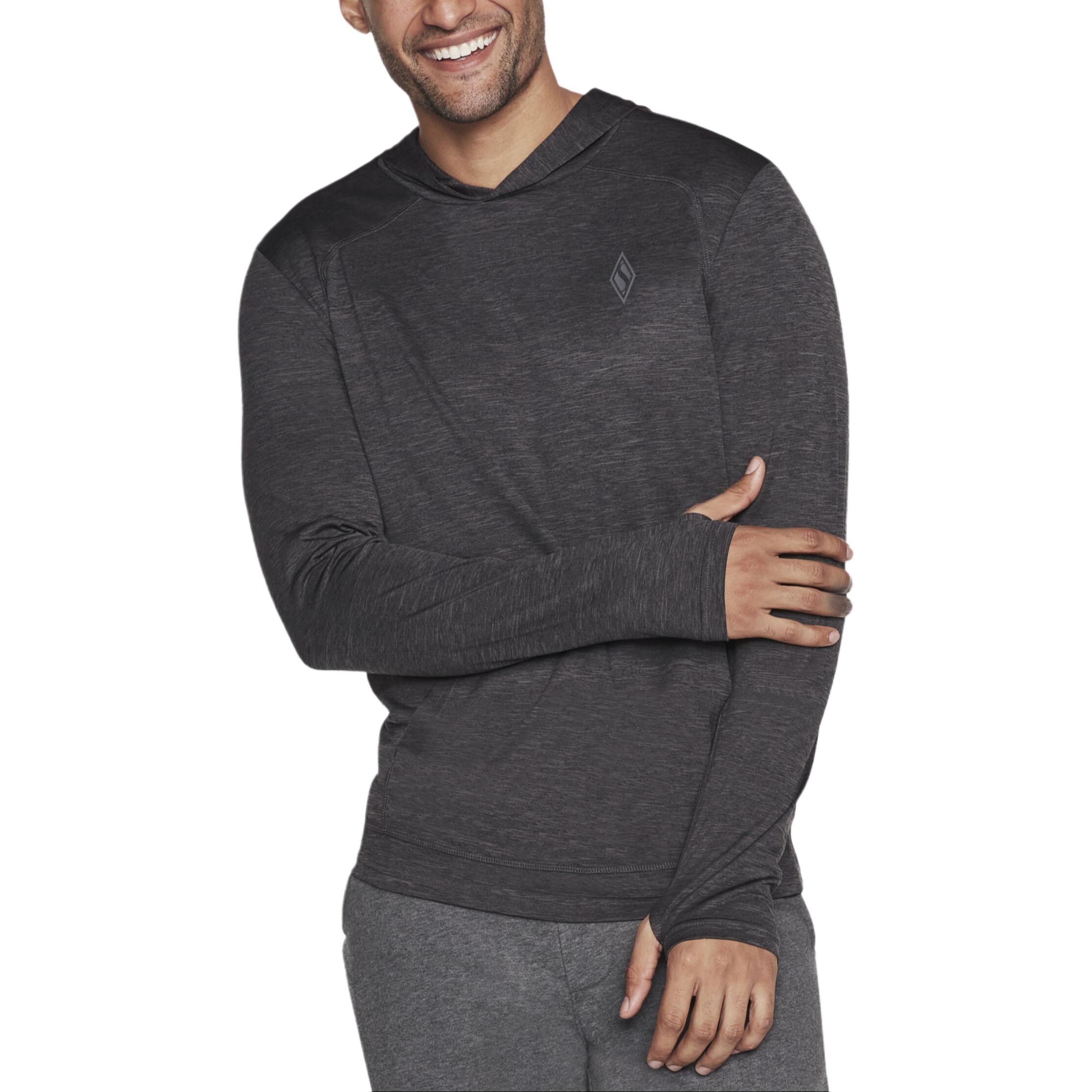 Skechers Charcoal Pullover Hoodie - Moisture-Wicking Athletic Wear MHD63-BKCC