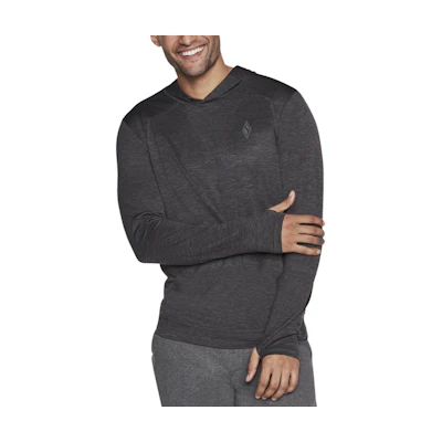 Skechers Charcoal Pullover Hoodie - Moisture-Wicking Athletic Wear MHD63-BKCC