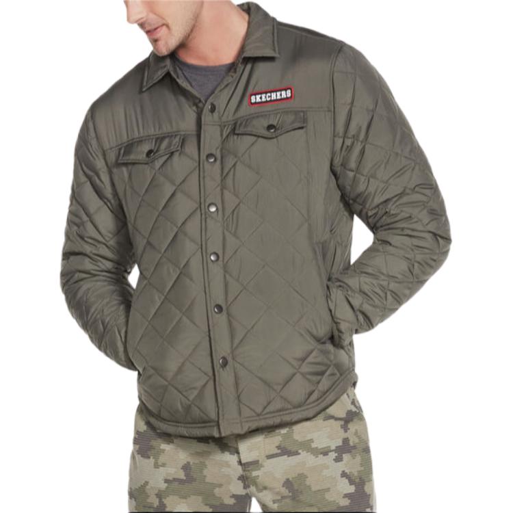 Skechers Chill Out Quilted Long Sleeve Jacket Green Casual Wear M4JA63-OLV