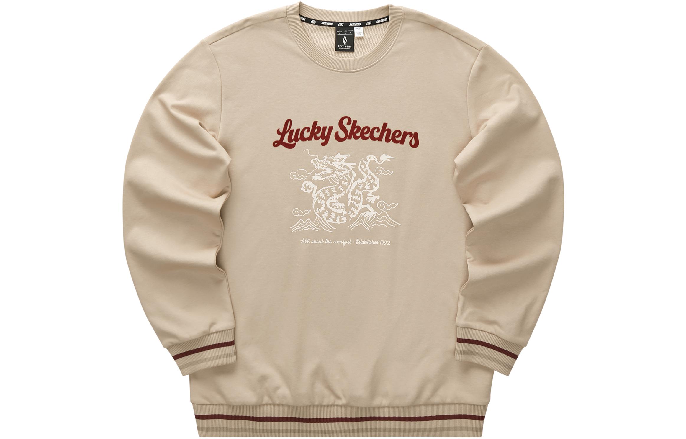 Skechers Chinese New Year Dragon Knit Pullover Sweatshirt Unisex Cream L124U052-028R