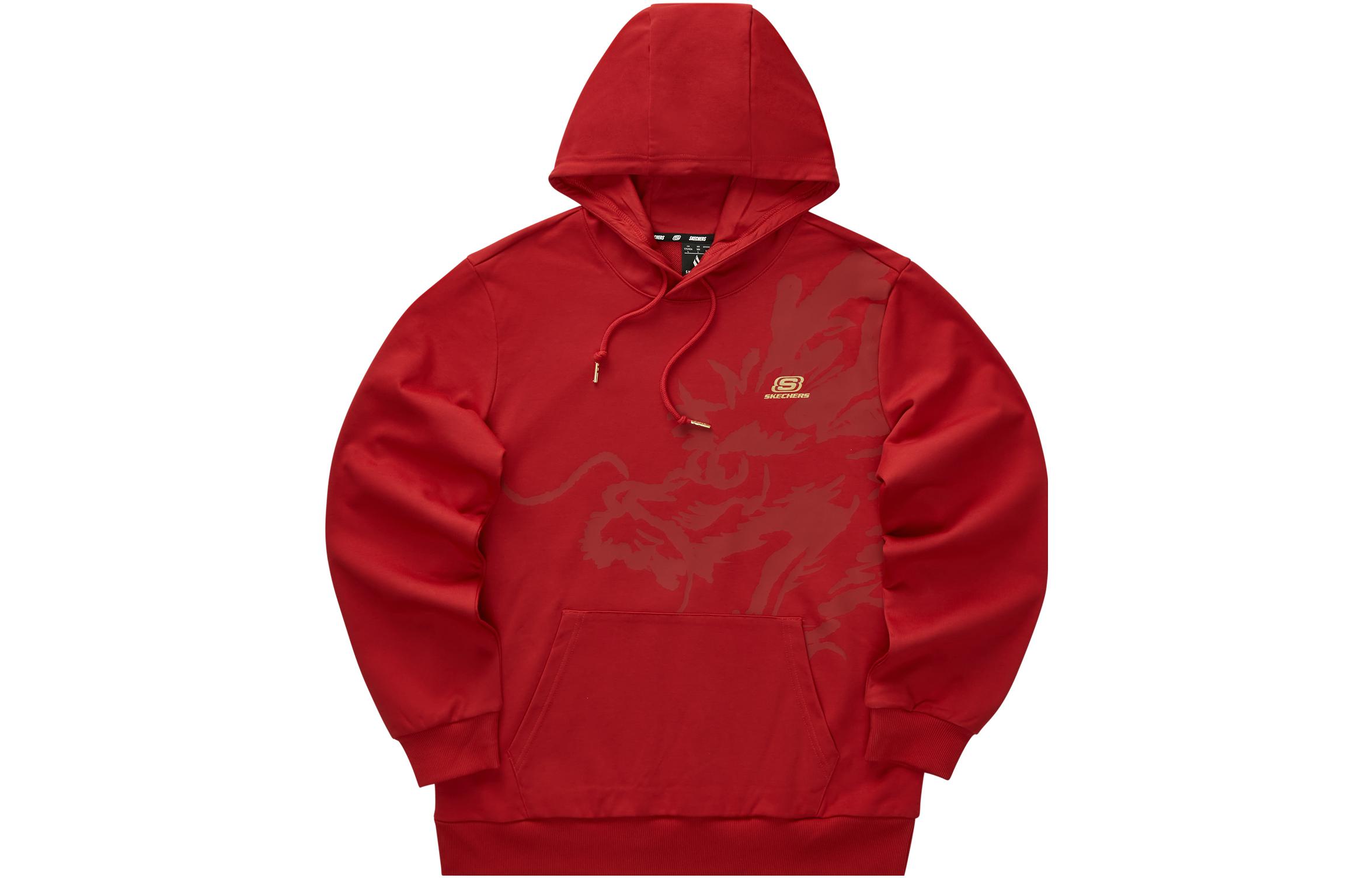 Skechers Chinese New Year Hoodie Red Unisex Knitted Pullover with Print Design L124U051-03LC