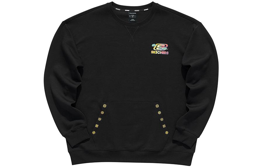 Skechers Chinese New Year Letter Pullover Sweatshirt Unisex - Deep Black L121M002-002K