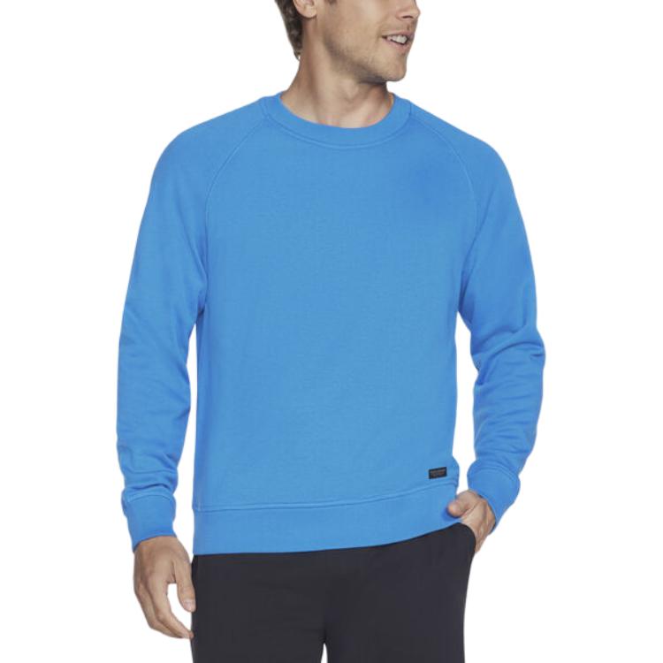 Skechers Classic Blue Crewneck Pullover Sweatshirt Casual Outdoor Sports LT111-BLGR