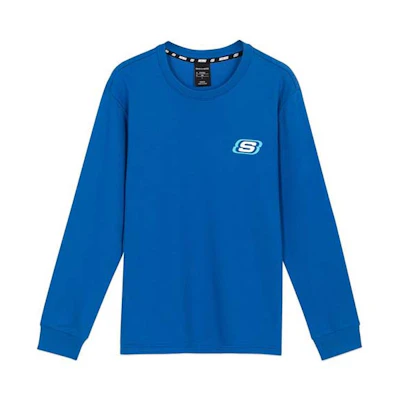 Skechers Classic Blue Pullover Crewneck Sweatshirt Unisex Casual Style L320U112-0073