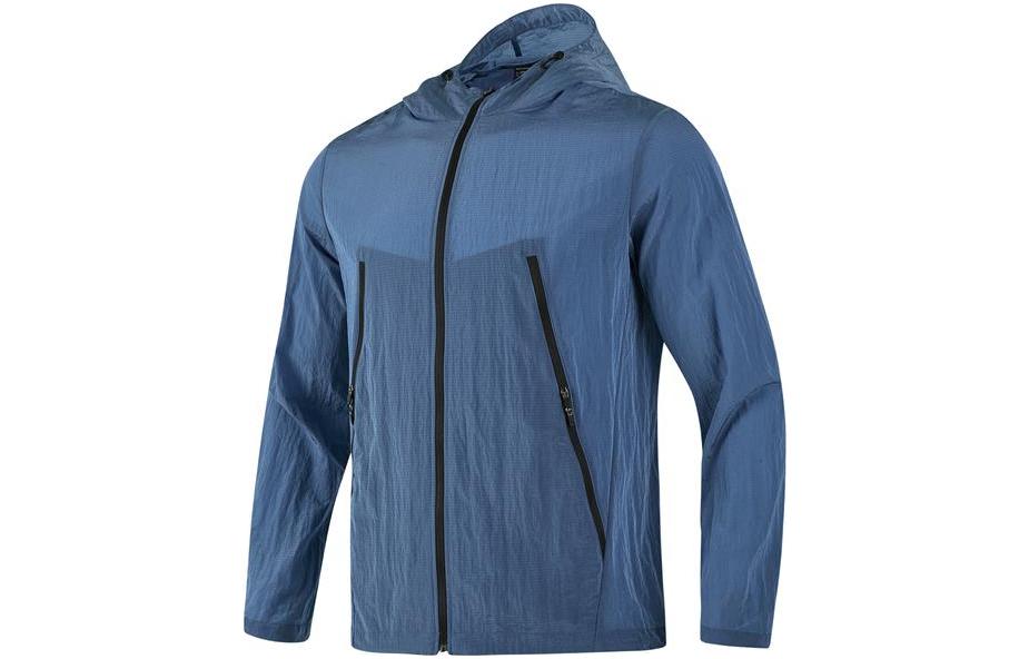 Skechers Colorblock Hooded Casual Jacket in Dark Navy Blue P223M116-02A1