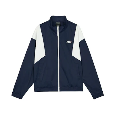 Skechers Colorblock Woven Jacket Casual Series Navy Blue Zip-Up L423M071-00DU