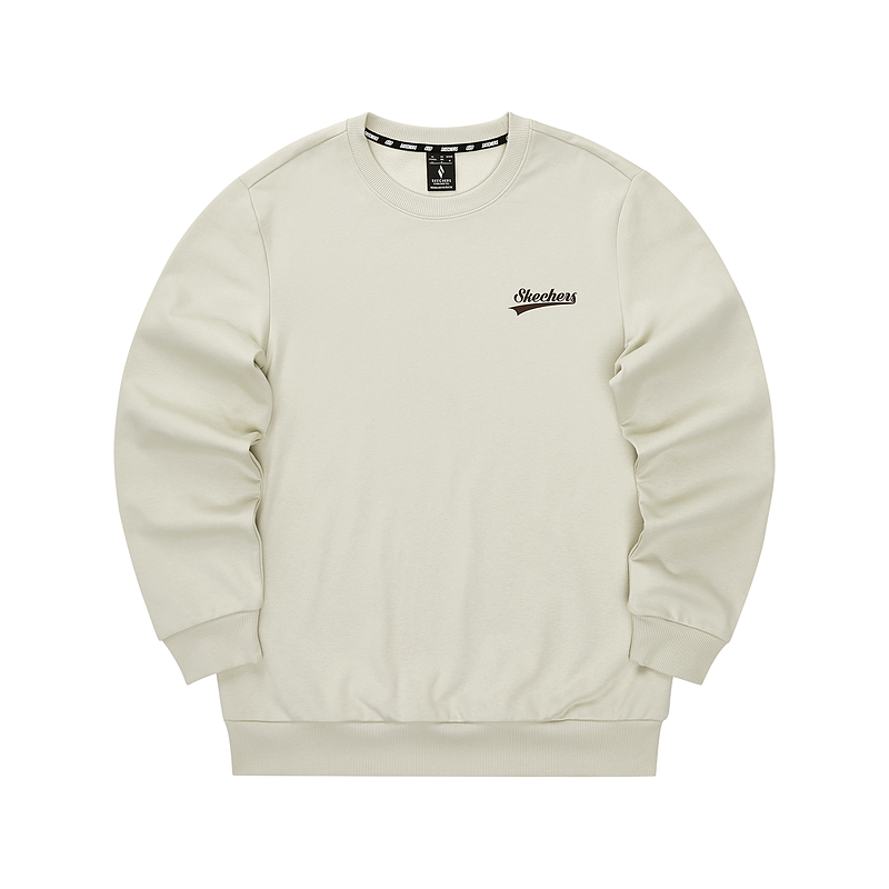 Skechers Colorful Casual Alphabet Crewneck Pullover Sweatshirt Light Brown L323U181-0046