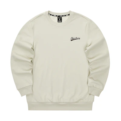 Skechers Colorful Casual Alphabet Crewneck Pullover Sweatshirt Light Brown L323U181-0046