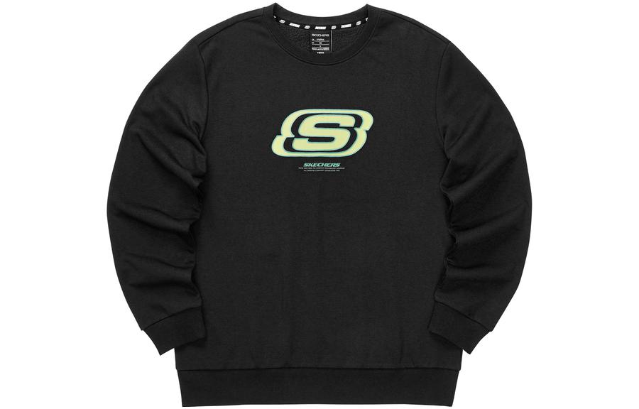 Skechers Colorful Casual Alphabet Print Fleece Sweatshirt Unisex - Carbon Black L322U084-0018