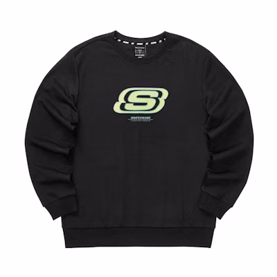 Skechers Colorful Casual Alphabet Print Fleece Sweatshirt Unisex - Carbon Black L322U084-0018